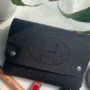Authentic Hermes Evelyn felt card holder